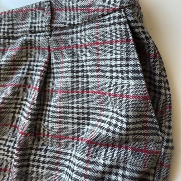 Ava & Viv Womens Wide Leg Plaid Stretch Pants Gray/Rust Size 22 Classic Fit - Picture 3 of 7